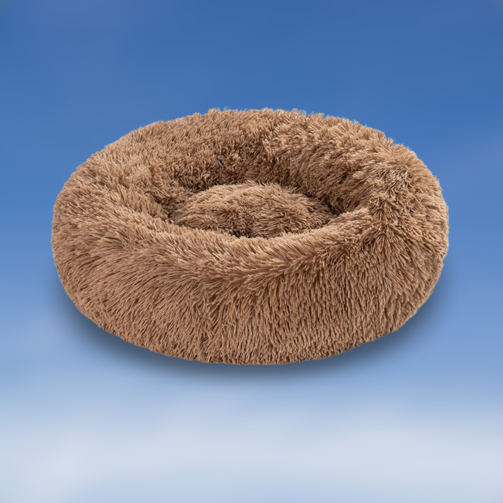 Donut Shaped Plush Pet Bed for Dogs and Cats